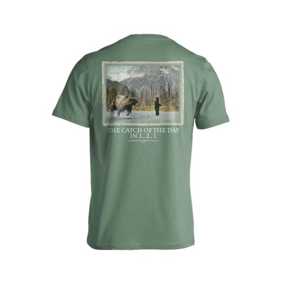 NWT Live Oak Brand Off The Map Catch of The Day Tee Fly Fishing Graphic - Picture 2 of 2